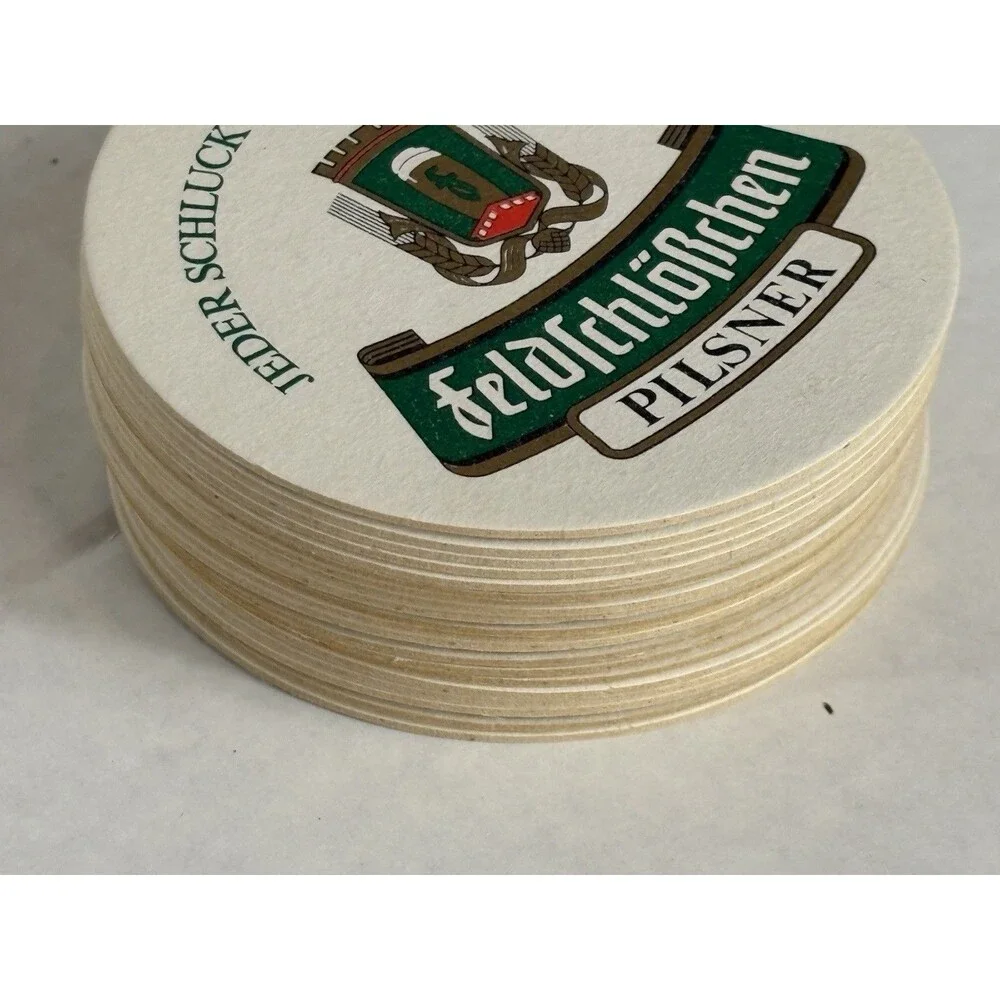 20 Vintage 1986 Feldschlosschen Pilsner German Beer Coasters Party ’86